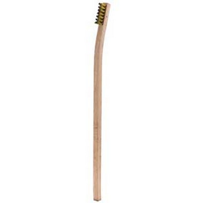 3 x 7 Row .003 Brass Bristle and Long Handle Plywood Scratch Brush,  GB012022